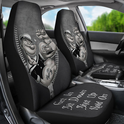 Popeyes Power Get In Sit Down Shut Up And Hold On Car Zipper Car Seat Covers
