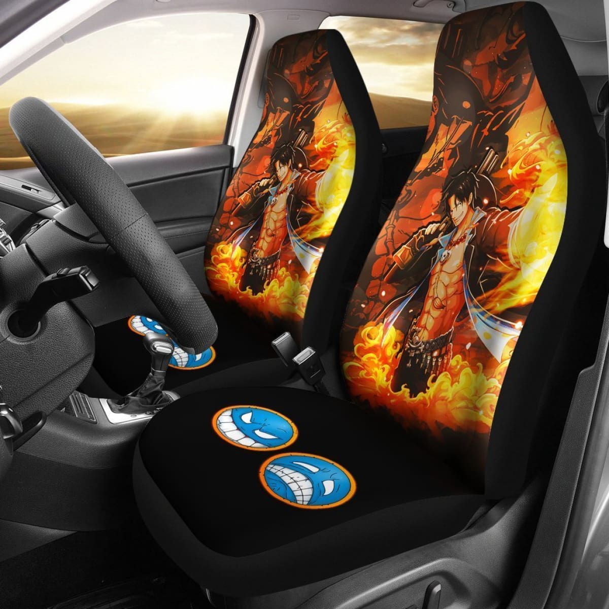Portgas D. Ace One Piece Car Seat Covers Lt03 Universal Fit 225721
