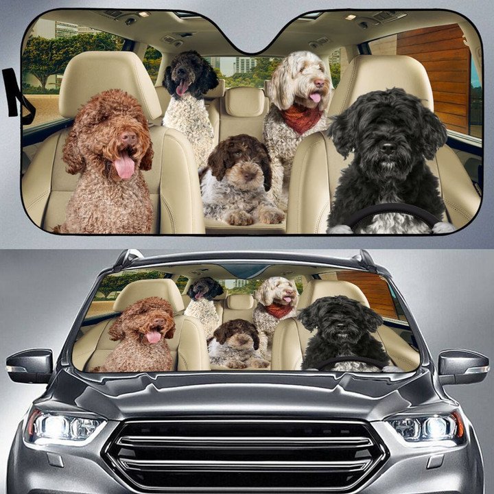 Portuguese Water Dog Car All Over Printed 3D Sun Shade