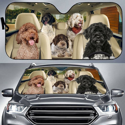 Portuguese Water Dog Car All Over Printed 3D Sun Shade
