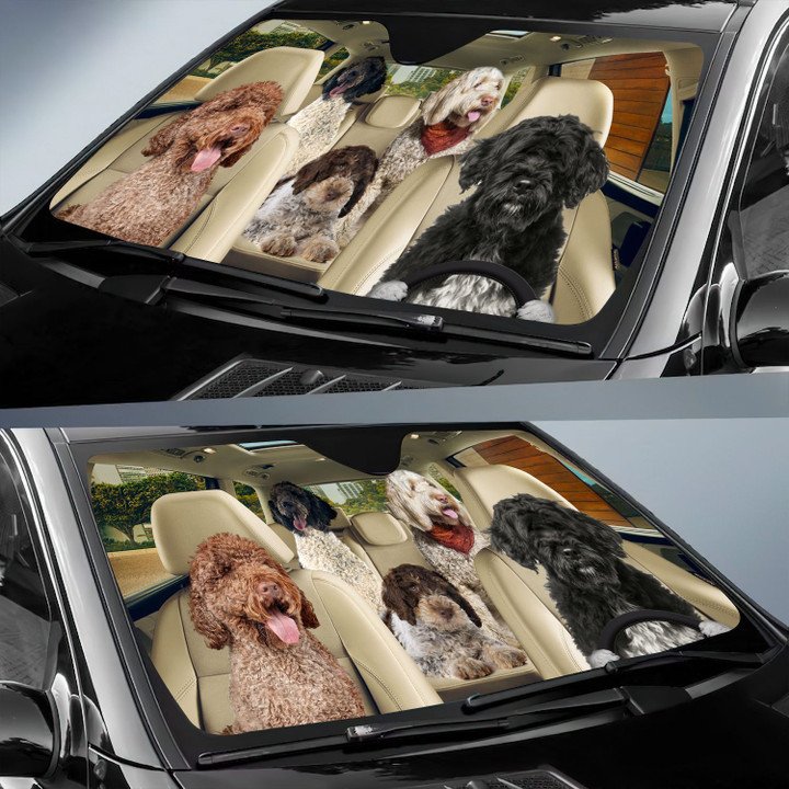 Portuguese Water Dog Car All Over Printed 3D Sun Shade