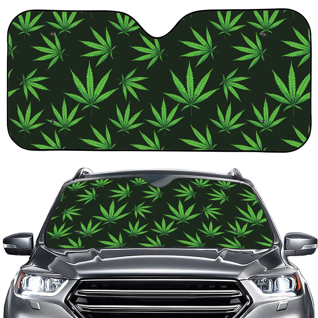 Pot Leaf Pattern Print Car Windshield Sun Shade