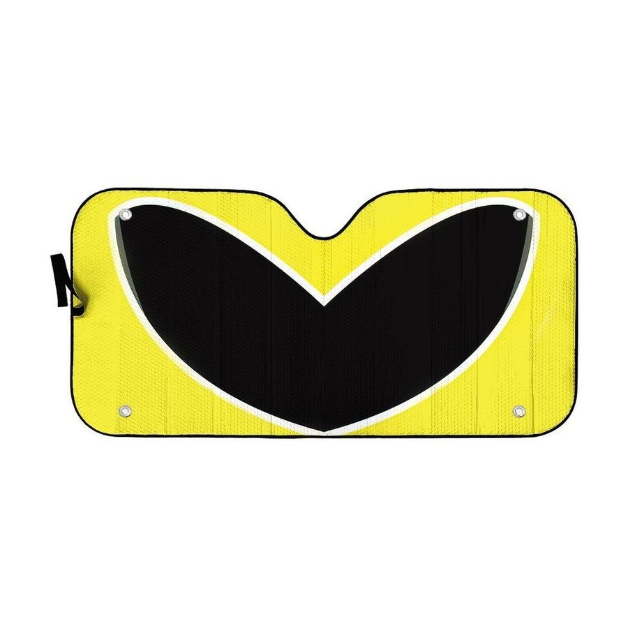 Power Rangers Dino Thunder Yellow Ranger Helmet Custom Car Auto Sunshade Windshield Accessories Decor Gift