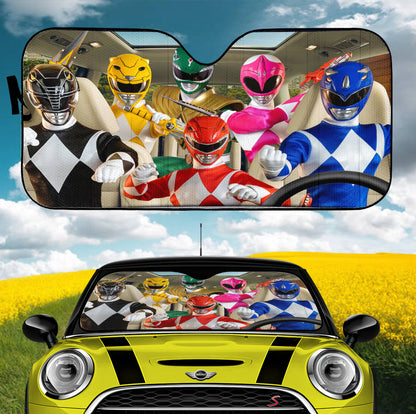 Power Rangers Driving Car Auto Sunshades