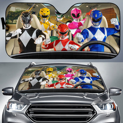 Power Rangers Driving Car Auto Sunshades