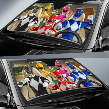 Power Rangers Driving Car Auto Sunshades