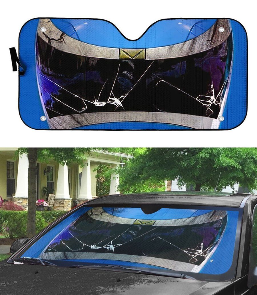 Power Rangers In Space Blue Ranger Custom Car Auto Sunshade Windshield Accessories Decor Gift
