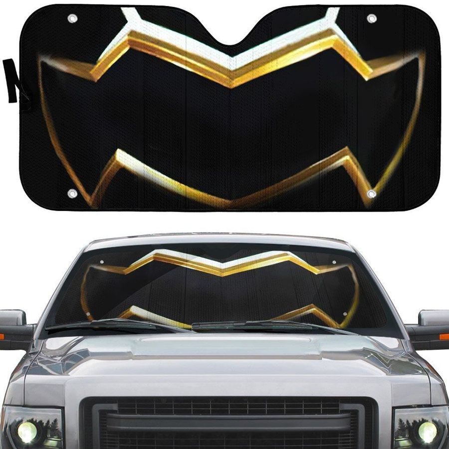Power Rangers Megaforce Black Ranger Helmet Custom Car Auto Sunshade Windshield Accessories Decor Gift