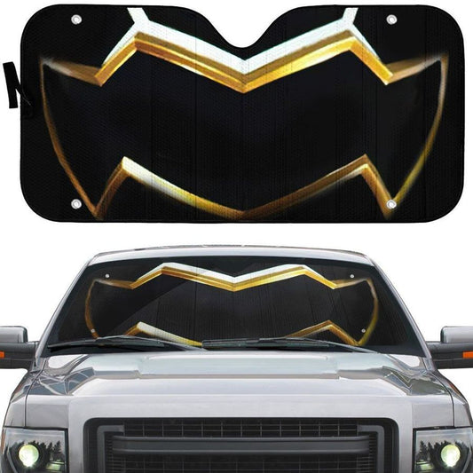 Power Rangers Megaforce Black Ranger Helmet Custom Car Auto Sunshade Windshield Accessories Decor Gift