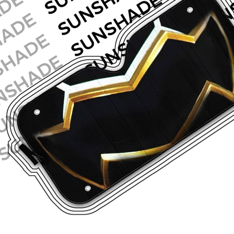 Power Rangers Megaforce Black Ranger Helmet Custom Car Auto Sunshade Windshield Accessories Decor Gift