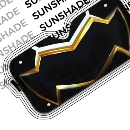 Power Rangers Megaforce Black Ranger Helmet Custom Car Auto Sunshade Windshield Accessories Decor Gift