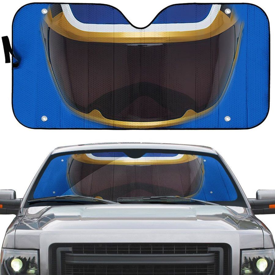 Power Rangers Megaforce Blue Ranger Helmet Custom Car Auto Sunshade Windshield Accessories Decor Gift