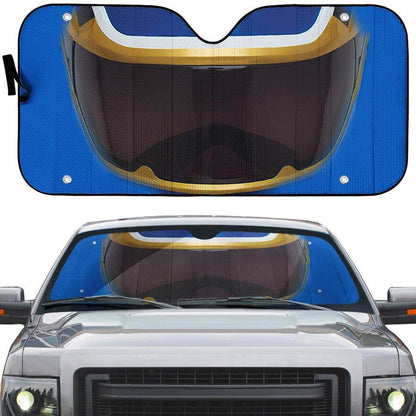 Power Rangers Megaforce Blue Ranger Helmet Custom Car Auto Sunshade Windshield Accessories Decor Gift