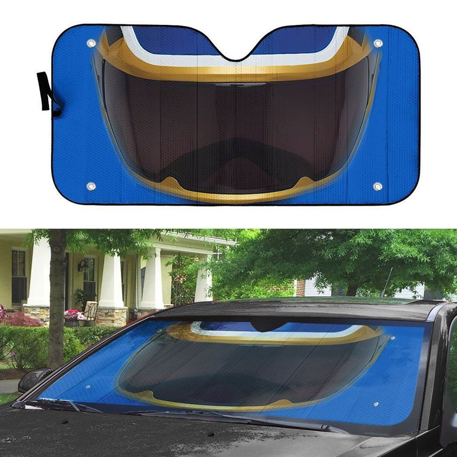 Power Rangers Megaforce Blue Ranger Helmet Custom Car Auto Sunshade Windshield Accessories Decor Gift