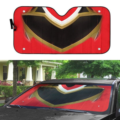 Power Rangers Megaforce Red Ranger Helmet Custom Car Auto Sunshade Windshield Accessories Decor Gift