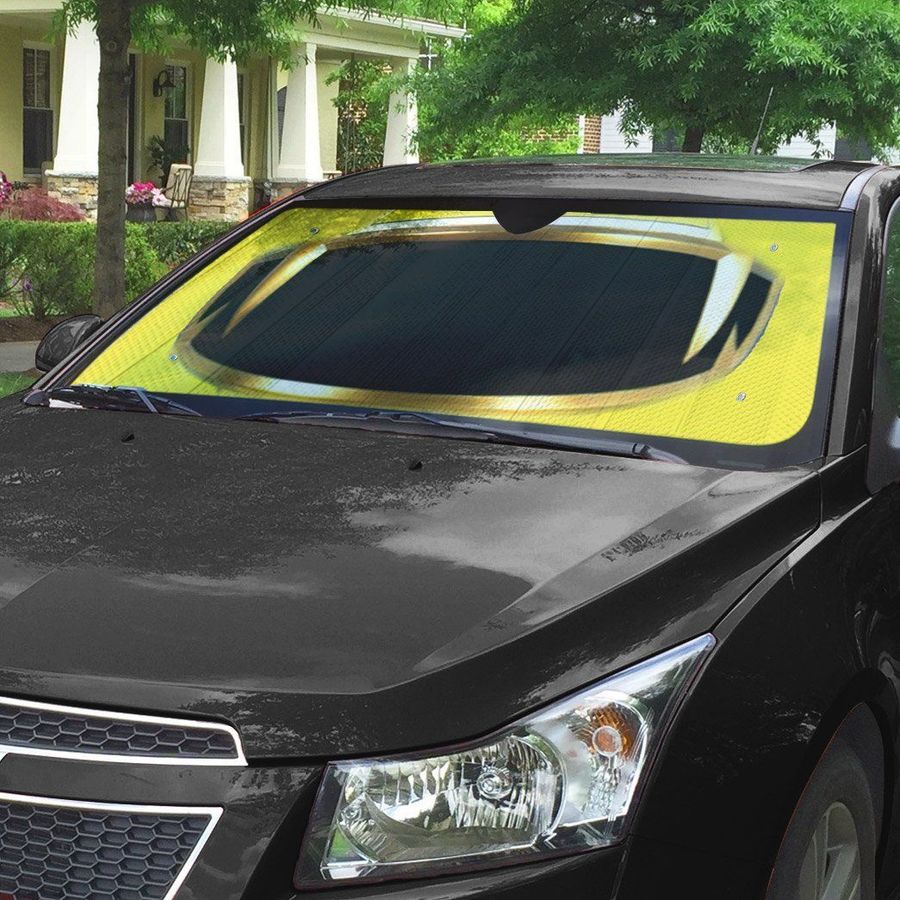 Power Rangers Megaforce Yellow Ranger Helmet Custom Car Auto Sunshade Windshield Accessories Decor Gift
