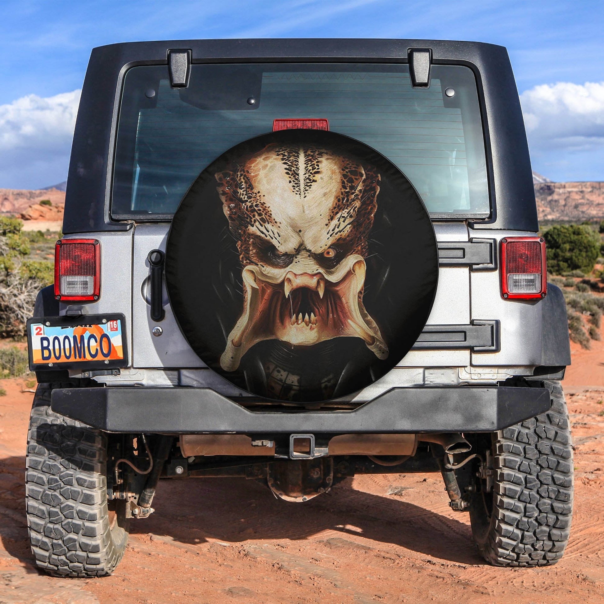 Predator Face Spare Tire Cover