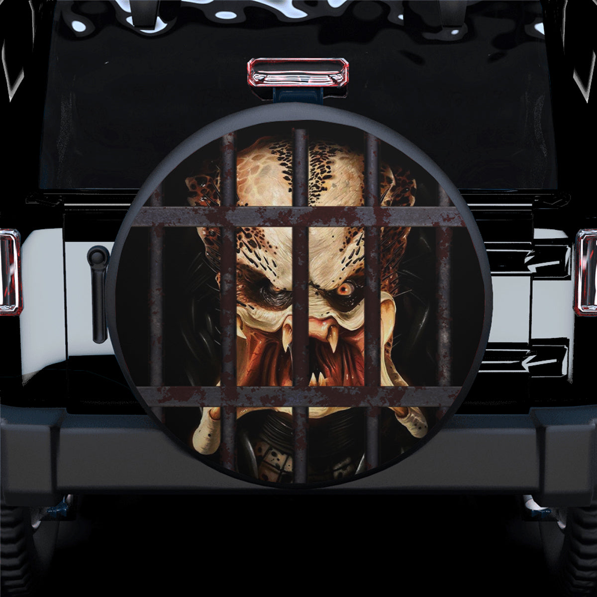 Predator In Cage Spare Tire Cover