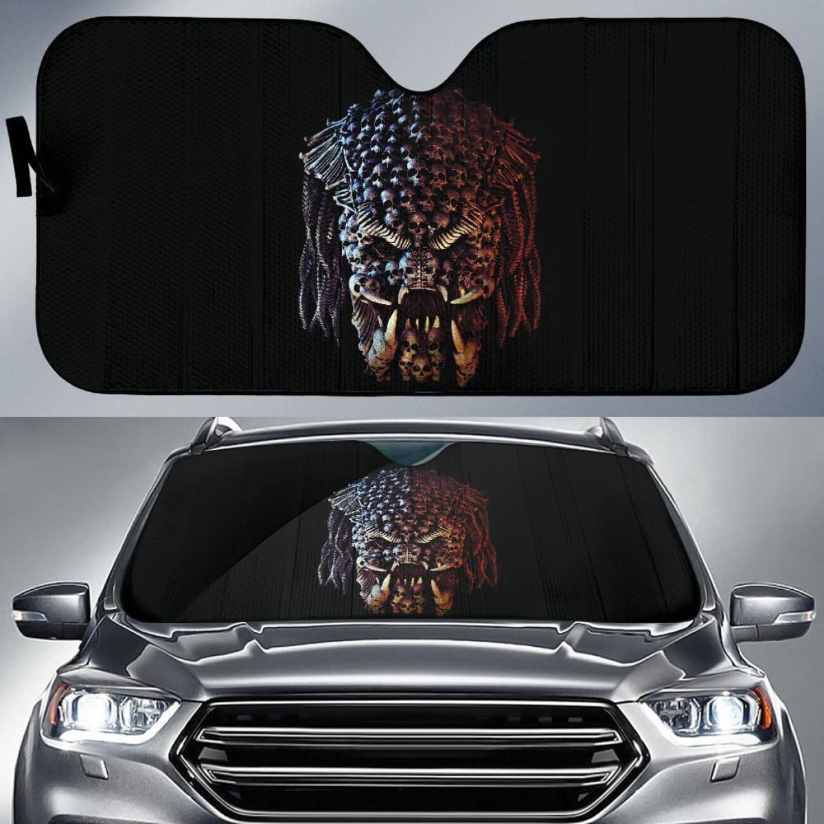 Predator Skull Auto Sun Shade Nh07 Universal Fit 111204