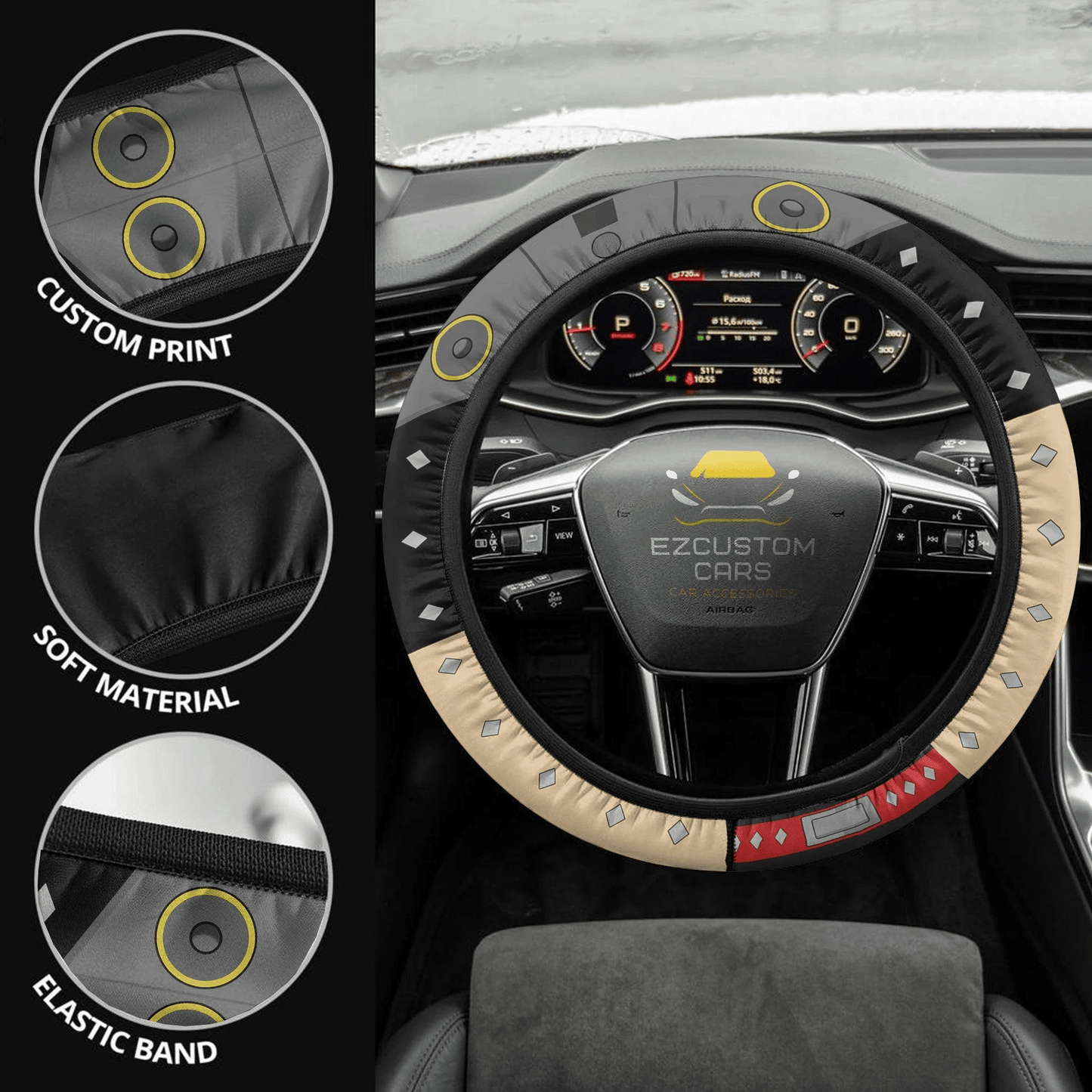 Present Mic My Hero Academia Anime Steering Wheel Cover Custom Anime Car Accessories