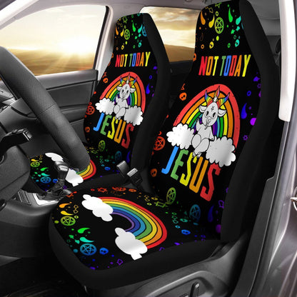 Pride LGBT Car Seat Covers Custom Rainbow Unicorn Car Accessories