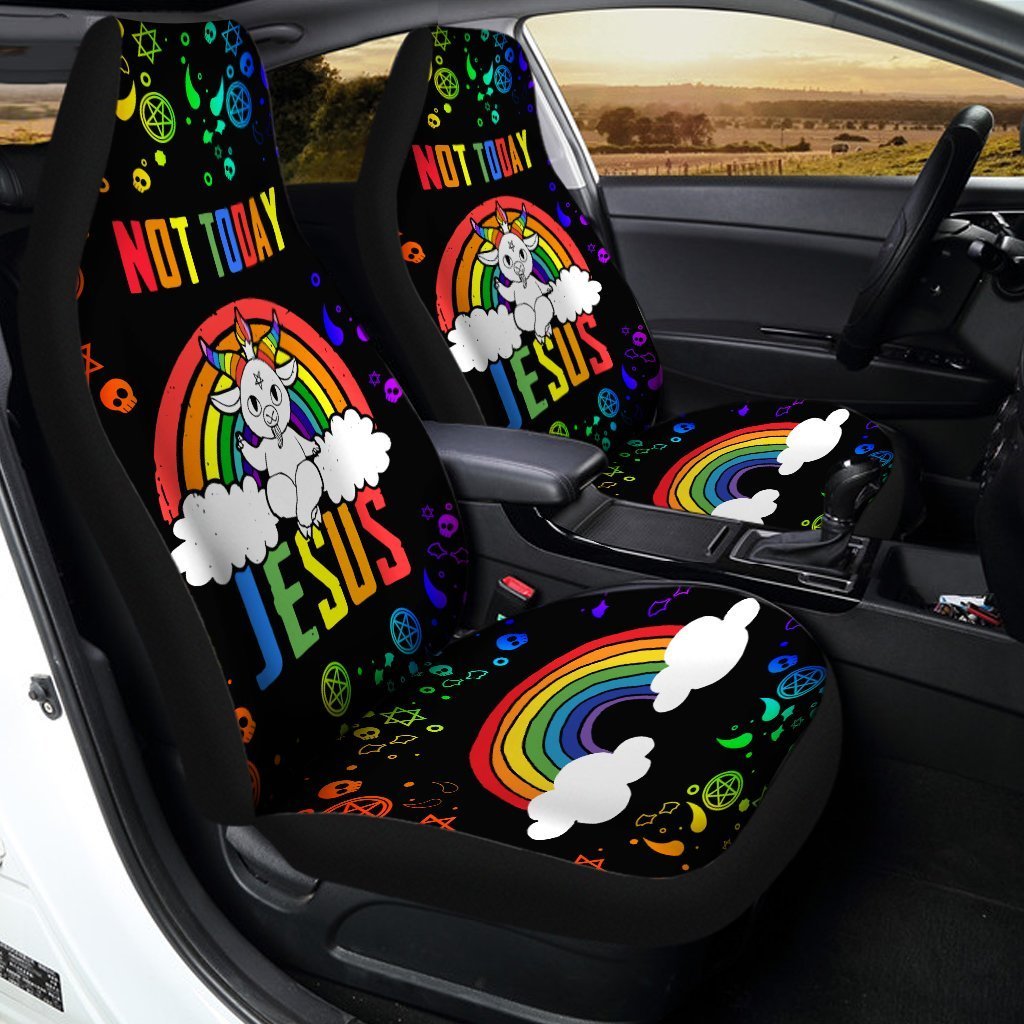 Pride LGBT Car Seat Covers Custom Rainbow Unicorn Car Accessories