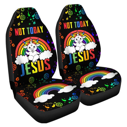 Pride LGBT Car Seat Covers Custom Rainbow Unicorn Car Accessories