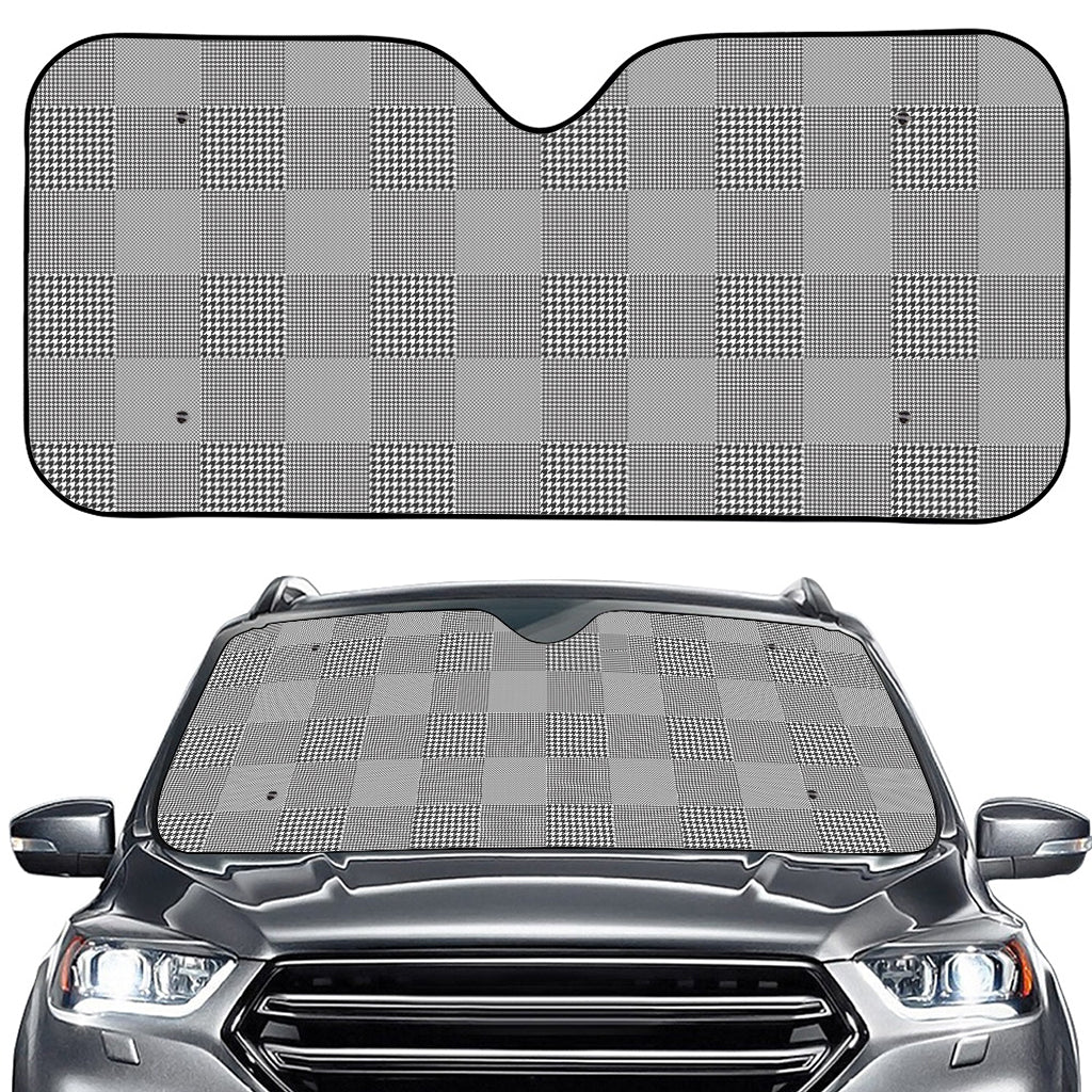 Prince of Wales Check Pattern Print Car Windshield Sun Shade