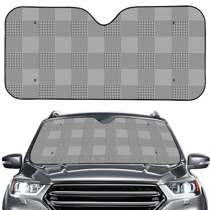 Prince of Wales Check Pattern Print Car Windshield Sun Shade