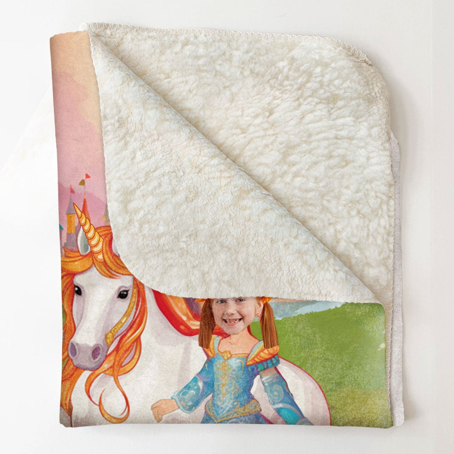 Princess Girl Fairy Tale Unicorn  - Personalized Photo Blanket
