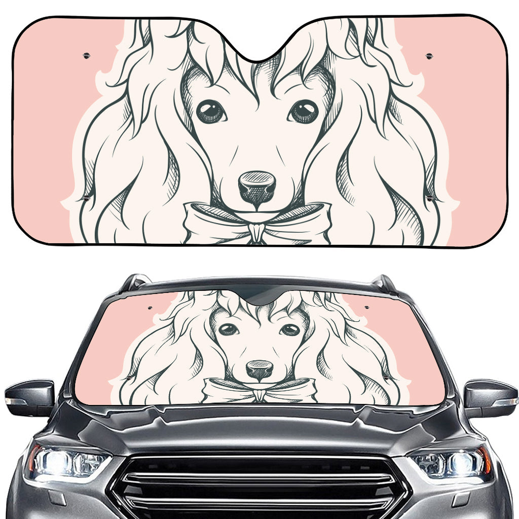 Princess Poodle Print Car Windshield Sun Shade
