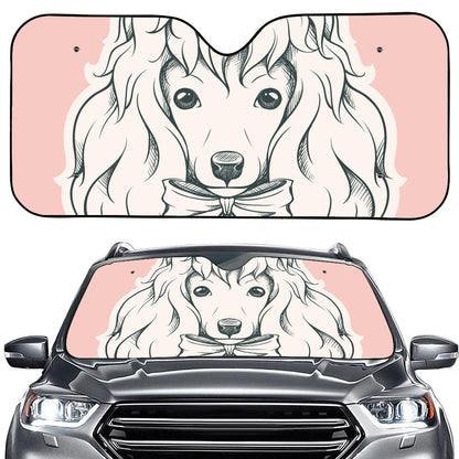 Princess Poodle Print Car Windshield Sun Shade
