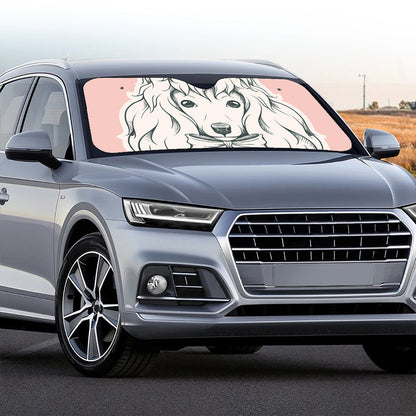 Princess Poodle Print Car Windshield Sun Shade