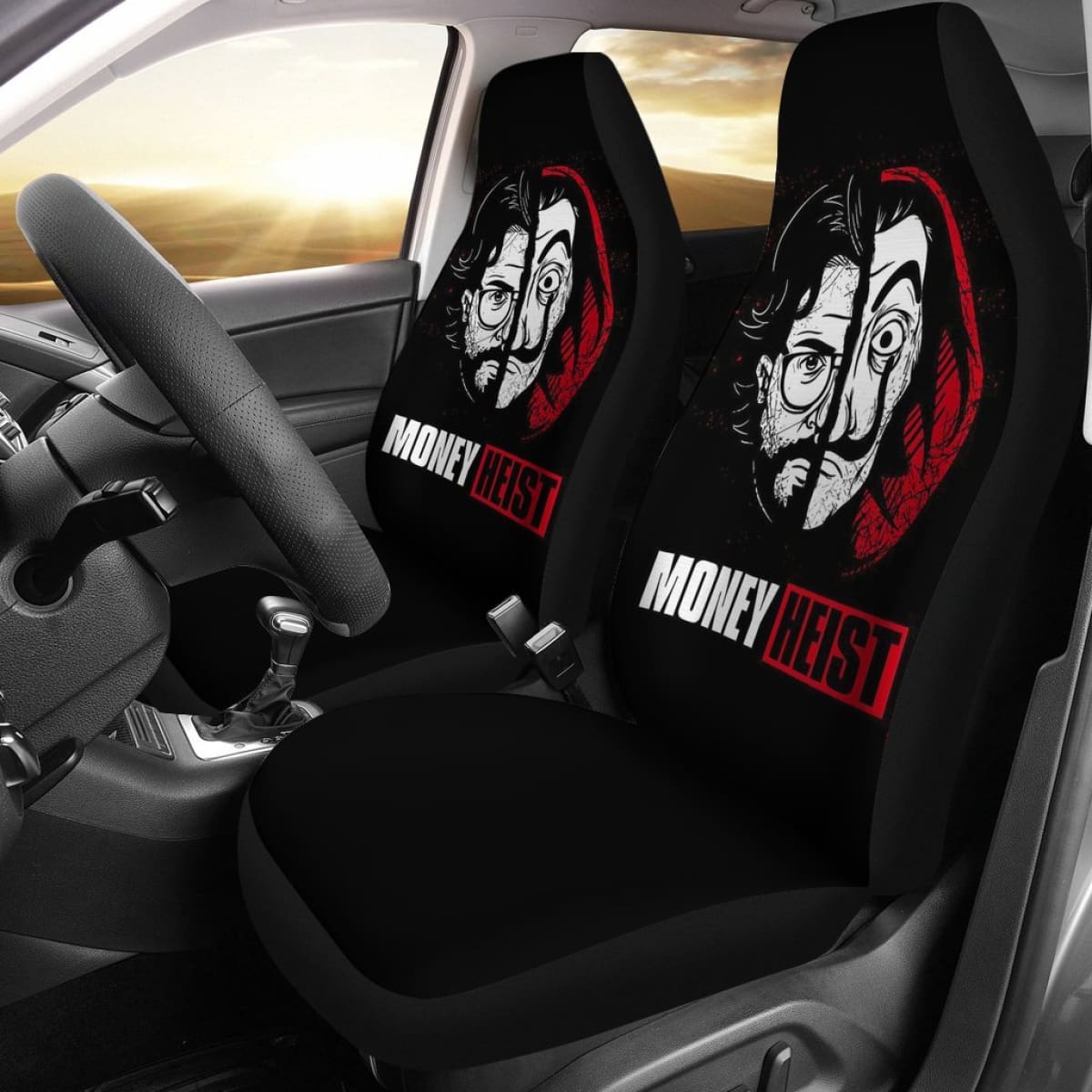 Professor Art Car Seat Covers Money Heist Movie Fan Gift H051520 Universal Fit 072323