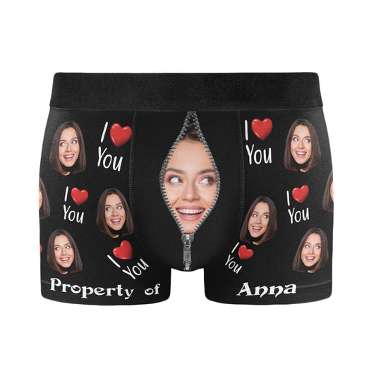 Property Of Girlfriends - Personalized Photo Men's Boxer Briefs - Valentine's Day Gifts For Men, Him, Him, Boyfriend