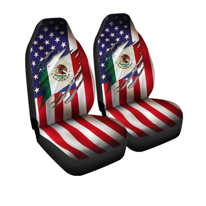 Proud US Mexican Car Seat Covers Custom Flag Car Accessories