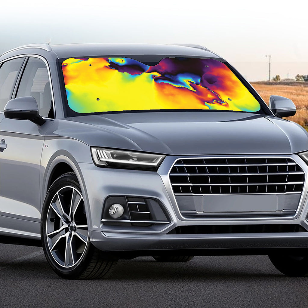 Psychedelic Acid Print Car Windshield Sun Shade