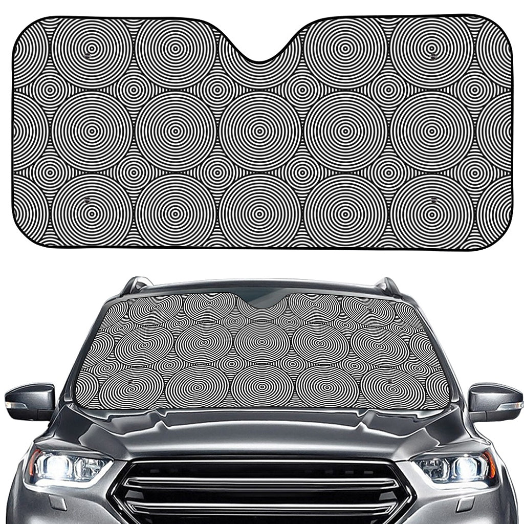 Psychedelic Circle Pattern Print Car Windshield Sun Shade