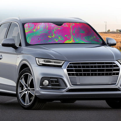 Psychedelic Formed Print Car Windshield Sun Shade