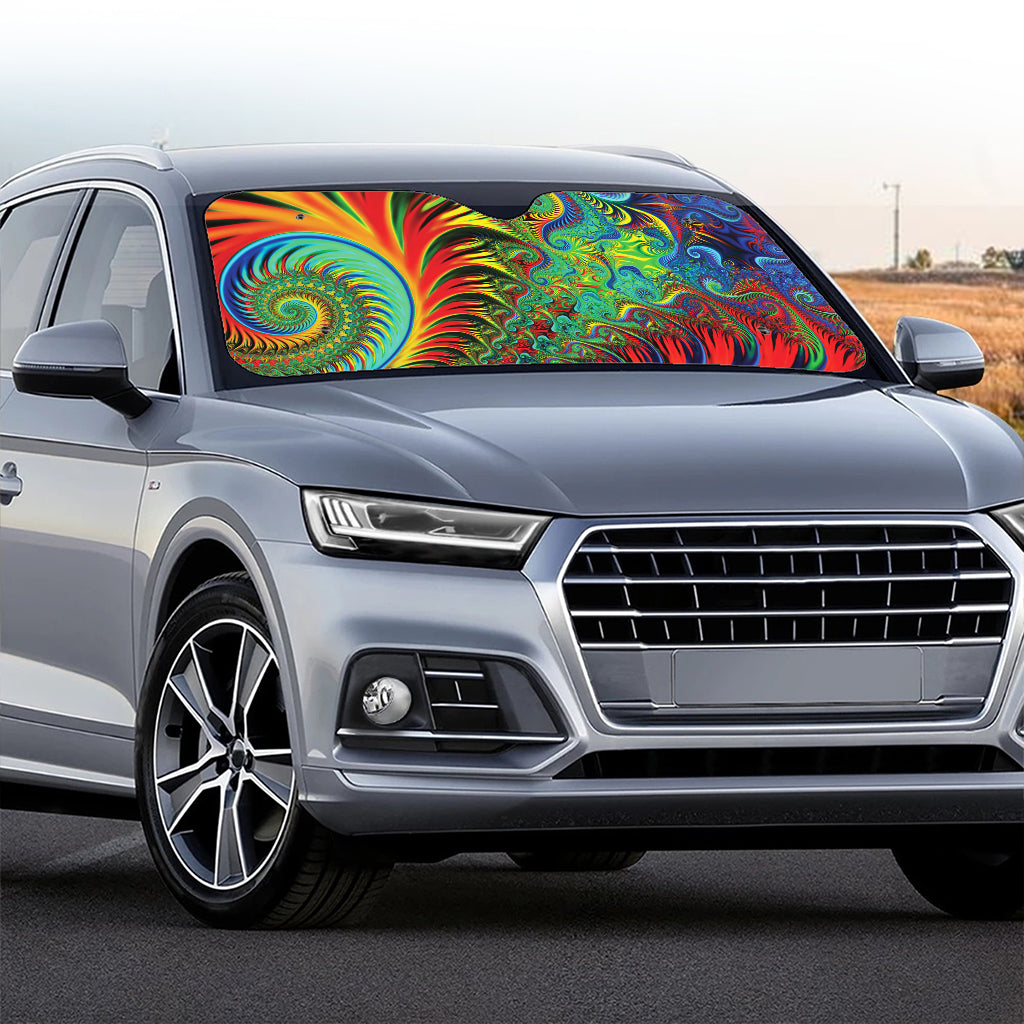 Psychedelic Fractal Print Car Windshield Sun Shade