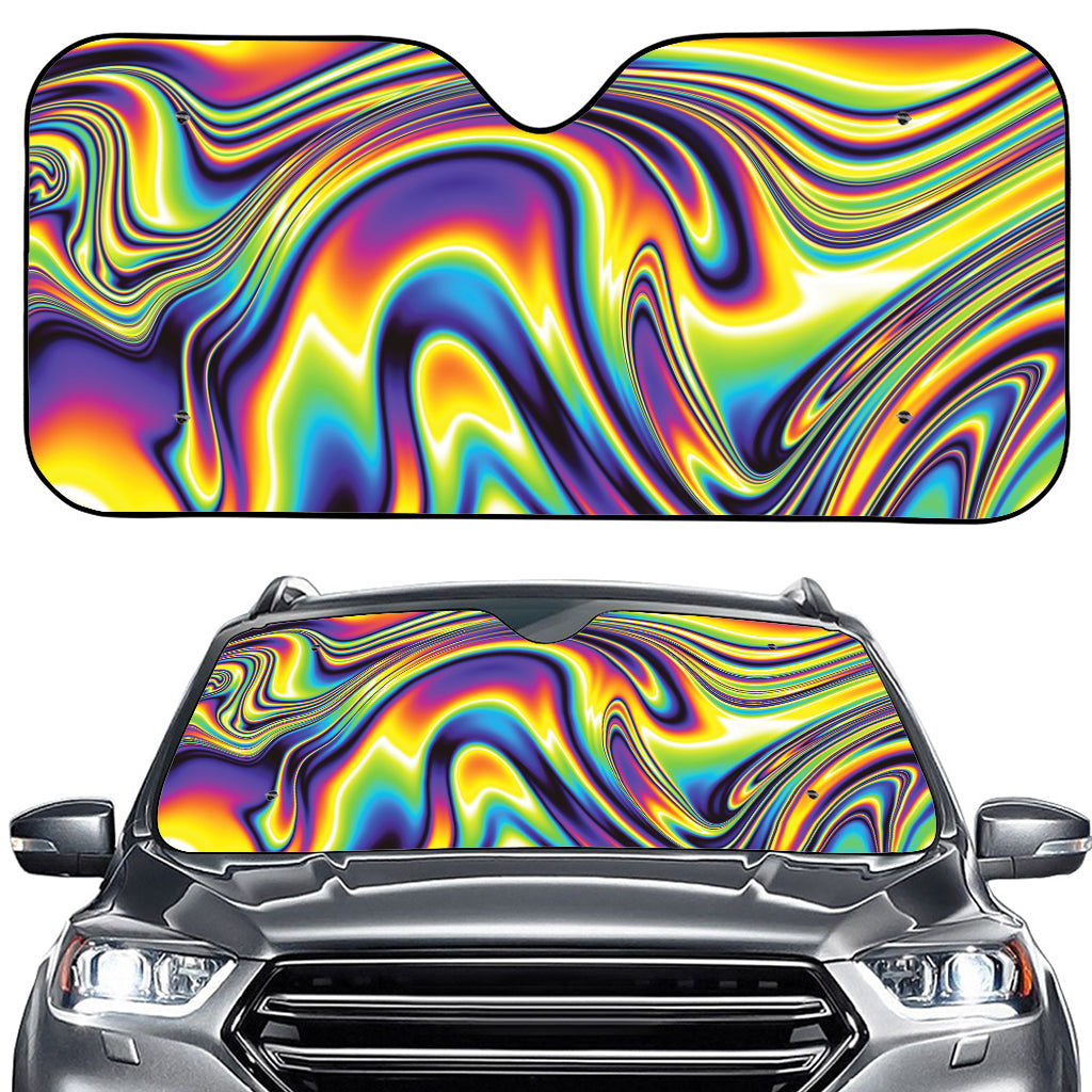 Psychedelic Gradient Print Car Windshield Sun Shade