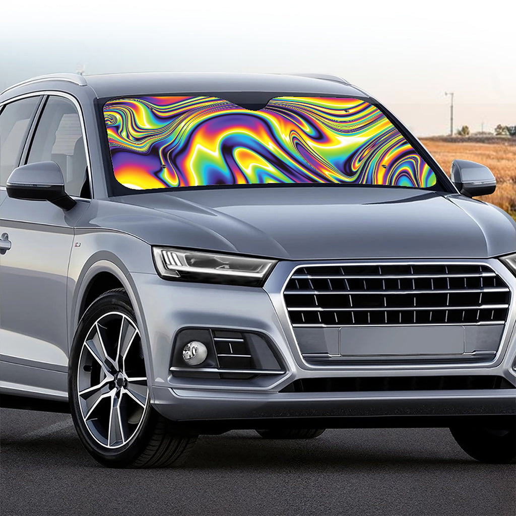 Psychedelic Gradient Print Car Windshield Sun Shade