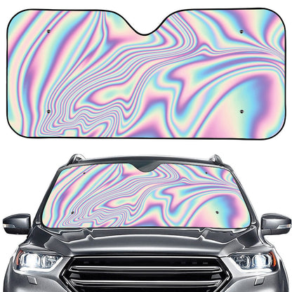 Psychedelic Holographic Print Car Windshield Sun Shade