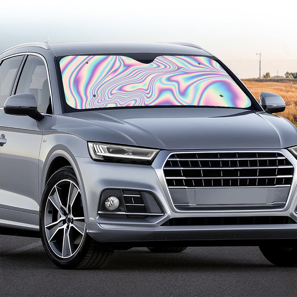Psychedelic Holographic Print Car Windshield Sun Shade
