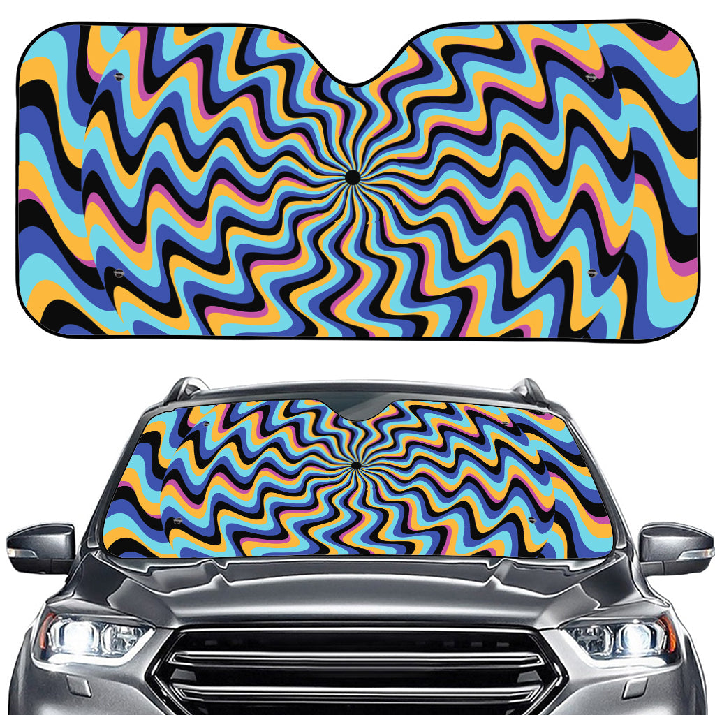 Psychedelic Illusory Motion Print Car Windshield Sun Shade