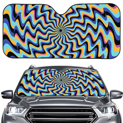 Psychedelic Illusory Motion Print Car Windshield Sun Shade