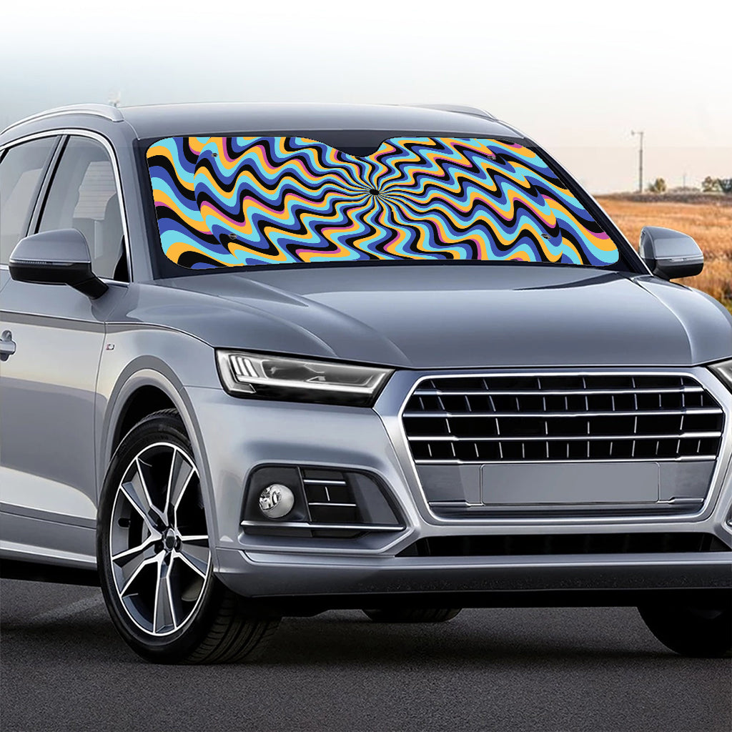 Psychedelic Illusory Motion Print Car Windshield Sun Shade