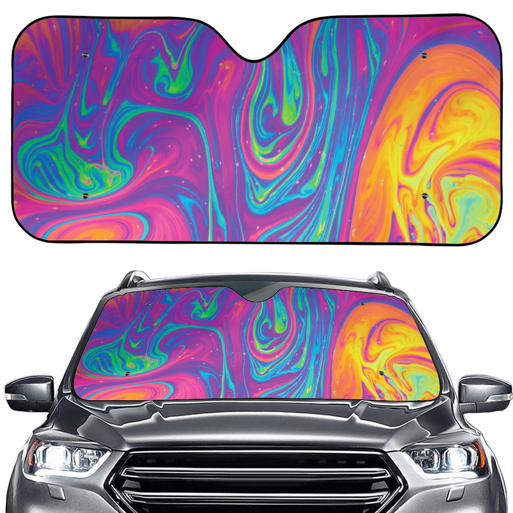 Psychedelic Liquid Print Car Windshield Sun Shade
