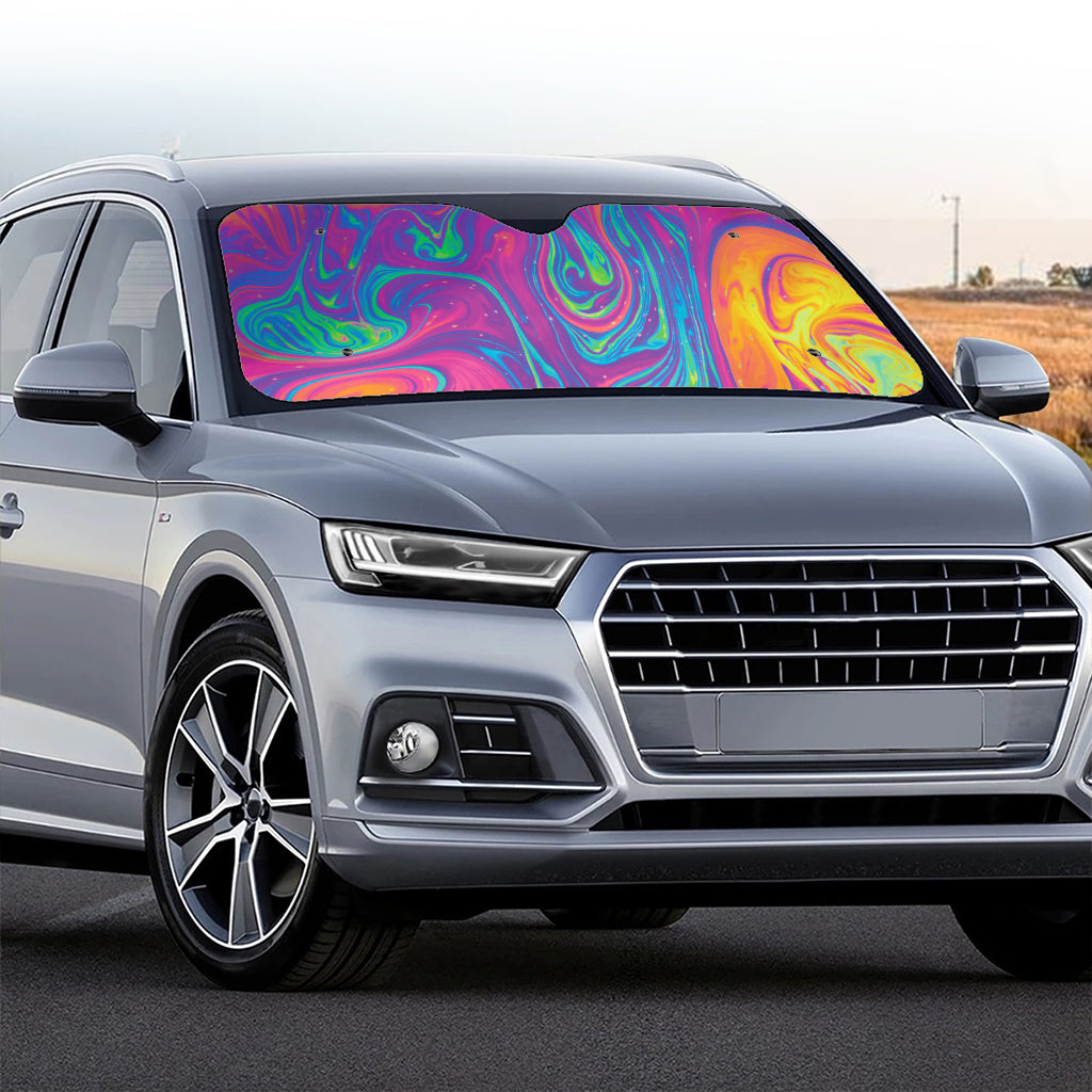 Psychedelic Liquid Print Car Windshield Sun Shade