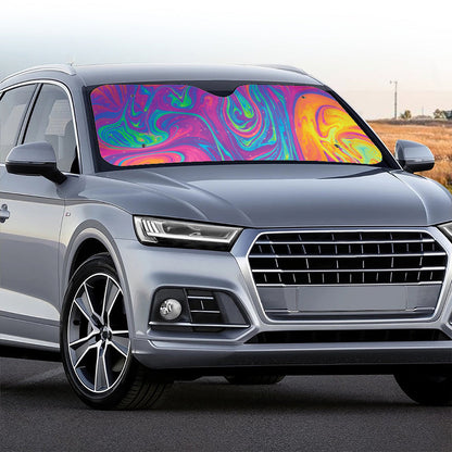 Psychedelic Liquid Print Car Windshield Sun Shade